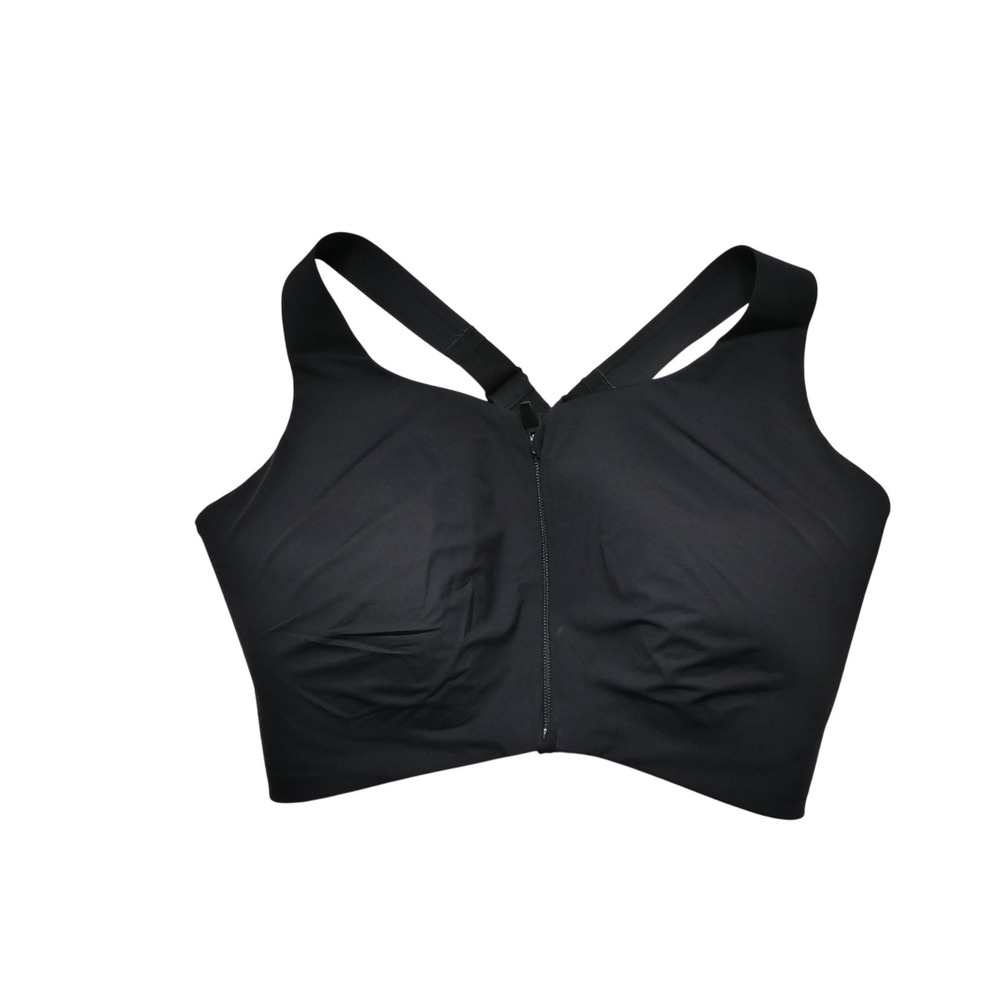 Knix Sports Bra Womens 6++ Black Zip Front Wireless Racerback High Impact